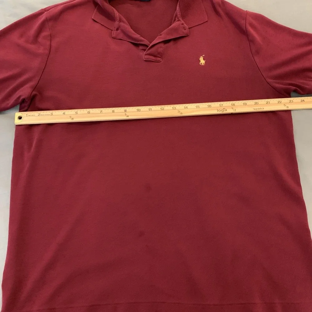 Polo Ralph Lauren Polo Shirt Mens Large Lot Of 2 Purple Red Pony Casual Cotton